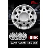Yonga Oto Aksesuar Renault Broadway 13 Inç Jant Kapağı 4'lü Set Gümüş + 4 Amblem + 8 Cırt Kelepçe