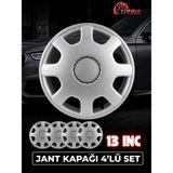YONGA OTO AKSESUAR SKODA FORMAN 13 İnç kırılmaz Jant Kapağı 4'lü Set Gümüş + 4 Amblem + 8 Cırt Kelepçe
