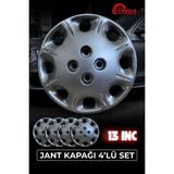 Yonga Oto Aksesuar Tofaş Serçe 13 Inç Jant Kapağı 4'lü Set Gümüş + 4 Amblem