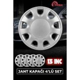 Yonga Oto Aksesuar Toyota 98 Model 13 Inç Jant Kapağı 4'lü Set Gümüş + 4 Amblem + 8 Cırt Kelepçe