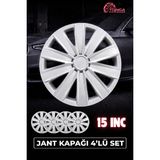 Yonga Oto Aksesuar Volkswagen Transporter T7 15 Inç Jant Kapağı 4'lü Set Gümüş + 4 Amblem + 8 Cırt Kelepçe