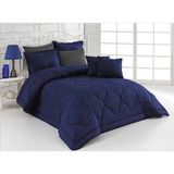 Yonk Life Home Ranfors Tek Kişilik Silikon YORGAN-%100 Pamuk - 160 x 220 cm - Lacivert - Gri