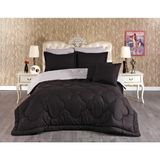 Yonk Life Home Ranfors Tek Kişilik Silikon YORGAN-%100 Pamuk - 160 x 220 cm - Siyah - Gri