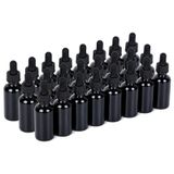 YONKAN 2 oz UV Dayanıklı Damlalık Şişe 24 Paket Siyah Cam Boston Şişeler 60 ml Göz Damlalıklı Siyah Kapaklar, Uçucu Yağlar, Parfüm, Sızdırmaz Seyahat Şişeleri için