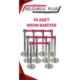 Yönlendirme Bariyeri 10 Adet , Krom Şerit Bariyer 10 Adet Şeritli Bant Bariyer