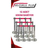 Yönlendirme Bariyeri 12 Adet , Krom Şerit Bariyer 12 Adet Şeritli Bant Bariyer