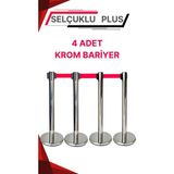 Yönlendirme Bariyeri 4 Adet , Krom Şerit Bariyer 4 Adet Şeritli Bant Bariyer