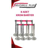 Yönlendirme Bariyeri 8 Adet , Krom Şerit Bariyer 8 Adet Şeritli Bant Bariyer