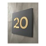 Yönline Gold Ayna Kabartmalı Pleksi Kapı Numarası Kendinden Yapışkanlı 14x14 Cm