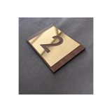 Yönline Lux Gold Aynalı Ceviz Mdf Serisi İç Mekan Apartman Daire Kapı Numarası Kendinden Yapışkanlı 10x7 Cm