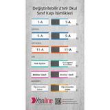Yönline Okullara Özel 10'lu Paket Değiştirilebilir Okul Sınıf Kapı İsimliği İlkokul - Mavi - 10 Adet