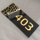 Yönline Siyah & Gold Pattern Seri Kapı Numarası - 1 Adet