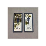 Yönline Wc Set Yönlendirme Levhası Kendinden Yapışkanlı Kapı Tabelası Lux Gold Aynalı Mdf Serisi 20x9 cm