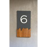 Yönline Yönlendirme Wooden Serisi Dikey Kapı Numarası