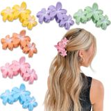 YONOY 6 Adet Kadınlar için Çiçek Saç Klipsi, Kadınlar için Kaymaz Mat Çiçek Saç Klipsi, Hawaii Saç Çiçek Klipsi Büyük Plumeria Saç Tokası Muz Sevimli Klips Plaj Saç Aksesuarları (Buzlu gradyan renk)