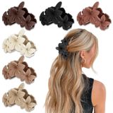 YONOY 6 adet kadınlar için çiçek saç tokası, kaymaz mat çiçek saç klipsi, kadınlar için, Hawaii saç çiçek tokası büyük Plumeria saç tokası güçlü tutma saç pençeleri muz sevimli klips plaj saç