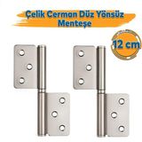 Yönsüz Cerman Çerman Alüminyum Kapı Menteşesi 2 Adet 2 Li Kolay Montaj Dayanıklı Saten 12 Cm Menteşe
