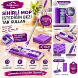 Yönteks Temizlik Yeni Nesil Mandallı Mop Istedediğin Bezi Tak Kullan - Yeşil - Mor