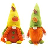 YOOMOOR 2 Adet Yeni Yıl Cüceler Peluş, Ev için Gnomes Süslemeleri, Ev için Cüceler Yeni Yıl Süslemeleri, Çok Renkli Eşleştirme, Akçaağaç Yaprağı ve Kabak Tasarımı, Parti, Yeni Yıl Hediyesi