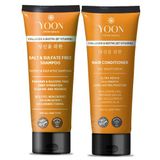 Yoon 2' Vegan Tuzsuz Şampuan 250ml & Saç Kremi 200ml Sülfatsız, Kolajen Biotinli Yumuşak, Canlı Güçlü Saçlar 2' Besleyici Set