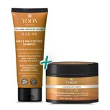 Yoon 2' Vegan Tuzsuz Şampuan & Saç Bakım Maskesi 250ml, Hyaluronik Asit, Keratin, Kolajen Biotin İçerikli Besleyici, Onarıcı 2' Saç Bakım Seti