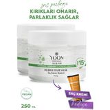 YOON 2'li Biberiye Saç Maskesi, E vitamini & Peeling Etkisi, Güçlendirme ve Kırık Onarmaya Yardımcı 2*250ml - Beyaz