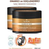 Yoon 2'li Saç Bakım Maskesi 360° Yoğun Onarıcı Hyaluronik Asit ve Keratinli Saç Maskesi 2 Adet x 250ML