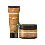 Yoon 2'li Vegan Tuzsuz Şampuan & Saç Bakım Maskesi 250ML, Hyaluronik Asit, Keratin, Kolajen ve Biotin Içerikli Besleyici, Onarıcı 2'li Saç Bakım Seti - Option-1