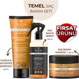 Yoon 3'lü Onarıcı Saç Bakım Seti, Tuzsuz Şampuan 250ML, Saç Bakım Spreyi 200ML, Saç Bakım Maskesi 250ML