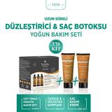 Yoon 3'lü Uzun Süren Düzleştirici & Saç Botoxu Kiti, Tuzsuz Şampuan 250ML, Saç Kremi 200ML Saç Bakım Seti