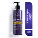 Yoon 400 ml Sarı Gri Platin Saçlara Özel Renk Koruyucu Turunculaşma Karşıtı Mor Şampuan