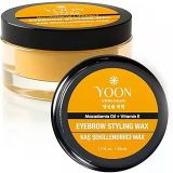 YOON Kaş Şekillendirici Wax 50ml – Macadamia Yağı & E Vitaminli, Doğal Sabitleyici + Cam Kavanoz, Fırça Hediyeli