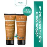Yoon Vegan Tuzsuz Şampuan 250ML & Saç Bakım Kremi 200ML Sülfatsız, Kolajen ve Biotinli 2'li Besleyici Set