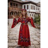 Yöresel Hamavi Çocuk Elbise (Şal ve Kuşak Birlikte) Mezuniyet 23 Nisan Çocuk Kaftan Çoçuk Abiye - Kırmızı - 2 - 3 Yaş
