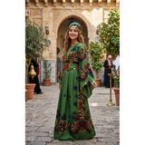 Yöresel Hamavi Çocuk Elbise (Şal ve Kuşak Birlikte) Mezuniyet 23 Nisan Çocuk Kaftan Çoçuk Abiye - Yeşil - 2 - 3 Yaş