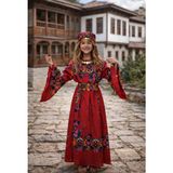 Yöresel Hamavi Çocuk Elbise (Şal ve Kuşak Birlikte) Mezuniyet Özel Gün - 8 - 9 Yaş - Kırmızı