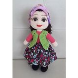 Yöresel Köylü Kızı Bebek Amigurumi Organik Oyuncak