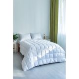 Yorgan Çift Kişilik Microfiber Dolgun Kare Desenli 195 x 215 CM Beyaz