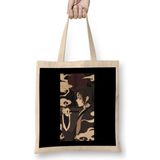 Yoriichi Tsugikuni Vintage Portrait Demon Slayer Bez Çanta Uzun Saplı - Açık Bej - 40 X 40