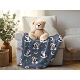 Yorka Desenli Polar Bebek Çocuk Battaniyesi Çok Amaçlı - 75 x 120 cm - Antrasit