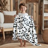 Yorka Desenli Polar Bebek Çocuk Battaniyesi Çok Amaçlı - 75 x 120 cm - Beyaz - Siyah