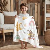 Yorka Desenli Polar Bebek Çocuk Battaniyesi Çok Amaçlı - 75 x 120 cm - Beyaz