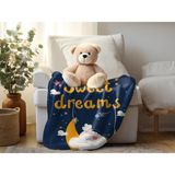 Yorka Desenli Polar Bebek Çocuk Battaniyesi Çok Amaçlı - 75 x 120 cm - Mavi