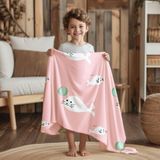 Yorka Desenli Polar Bebek Çocuk Battaniyesi Çok Amaçlı - 75 x 120 cm - Pembe