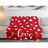 Yorka Sevgililer Günü Love Sherpa Battaniye - 150 x 180 cm - Kırmızı