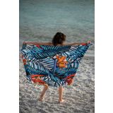 YORKA TEXTİLE Turuncu Çiçek Desenli Plaj Havlusu, Spor Havlusu, Mikrofiber Hızlı Kuruyan Plaj Havlusu 70x140cm