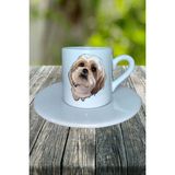 Yorkshire Terrier Köpek Baskılı Türk Kahvesi Fincanı Tabaklı Kişiye Özel Model 8