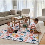 Yorni 145x300cm, Ocean, Sıvı Geçirmeyen Çok Amaçlı Aktivite Örtüsü; Yer, Masa ve Yatak Için, Makinede Yıkanabilir - Beyaz - 145 x 300 cm