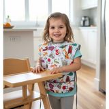 Yorni 3-6 Yaş, Zoo Kısa Kollu Sıvı Geçirmez Çocuk Önlük, Makinede Yıkanabilir, Boya, Oyun ve Yemek Zamanı - Beyaz - 3 - 6 Yaş