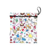 yorni 30x37cm Family Baskılı sıvı geçirmez fermuarlı çok amaçlı dokuma bez torba